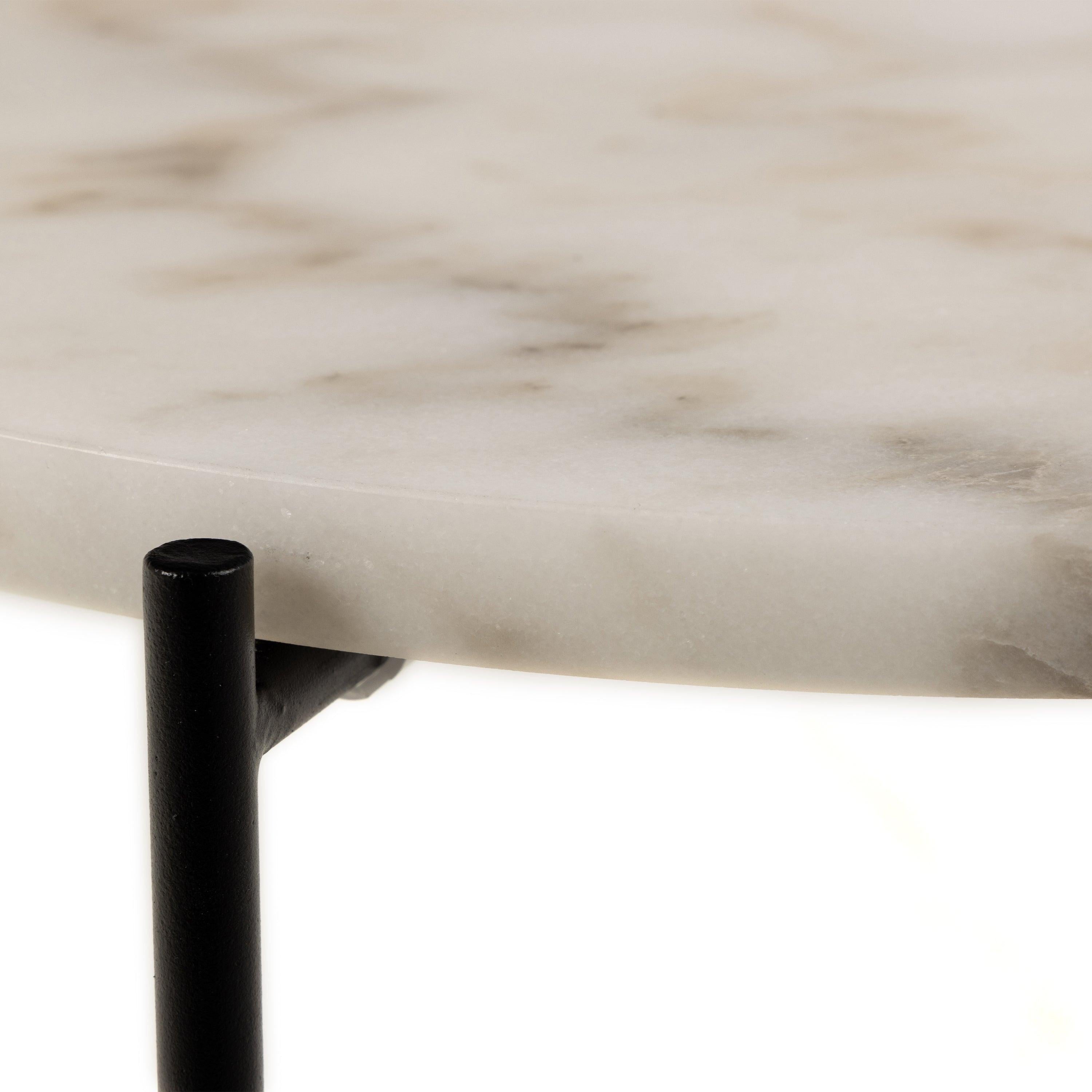 Avila Side Table with White Marble Top 42x45cm - image 6