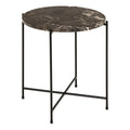Avila Side Table with Brown Marble Top 42x45cm - image 2