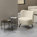 Avila Side Table with Brown Marble Top 42x45cm - image 4