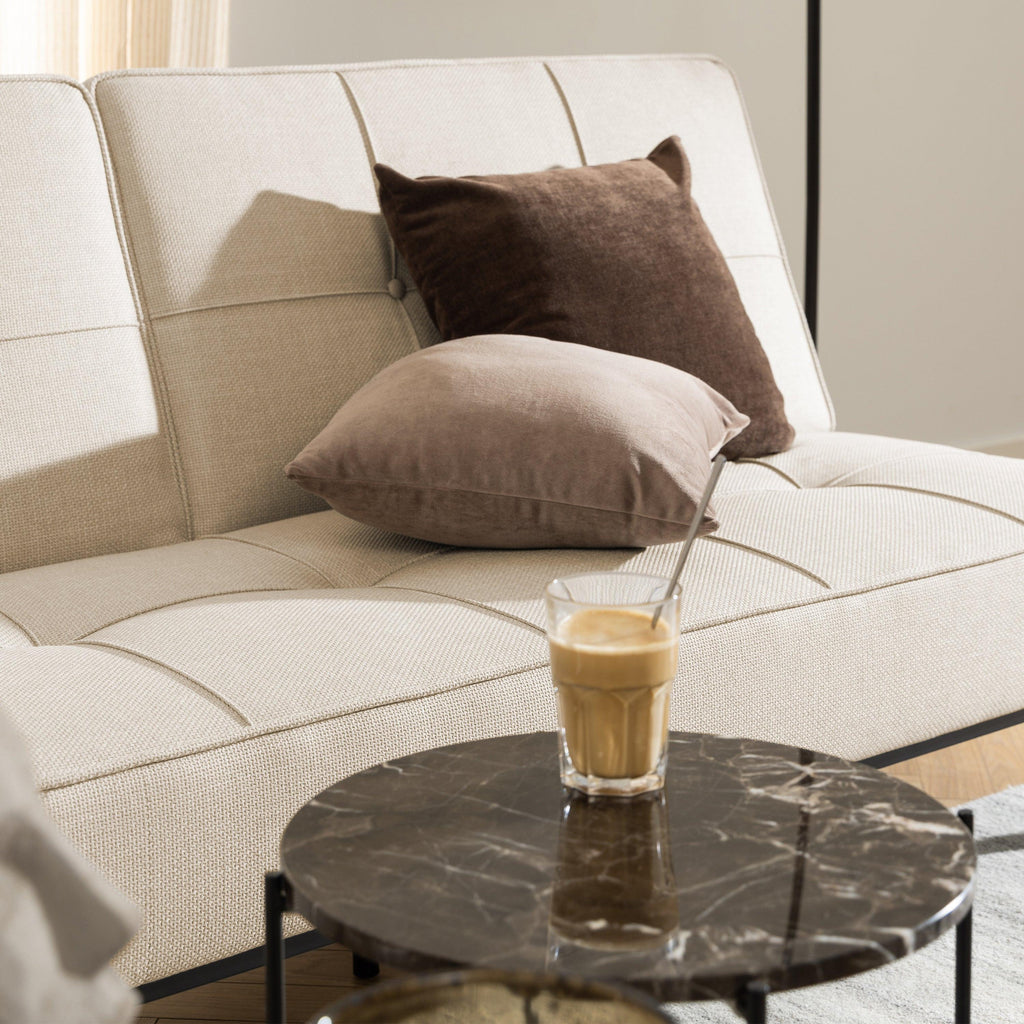Avila Side Table with Brown Marble Top 42x45cm - image 7