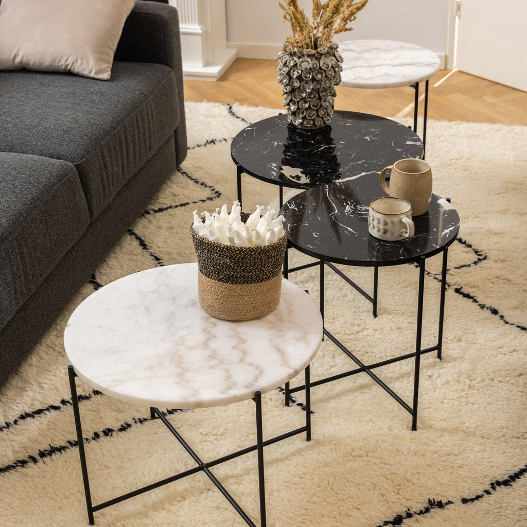 Avila Side Table with White Marble Top 52x40cm - image 4