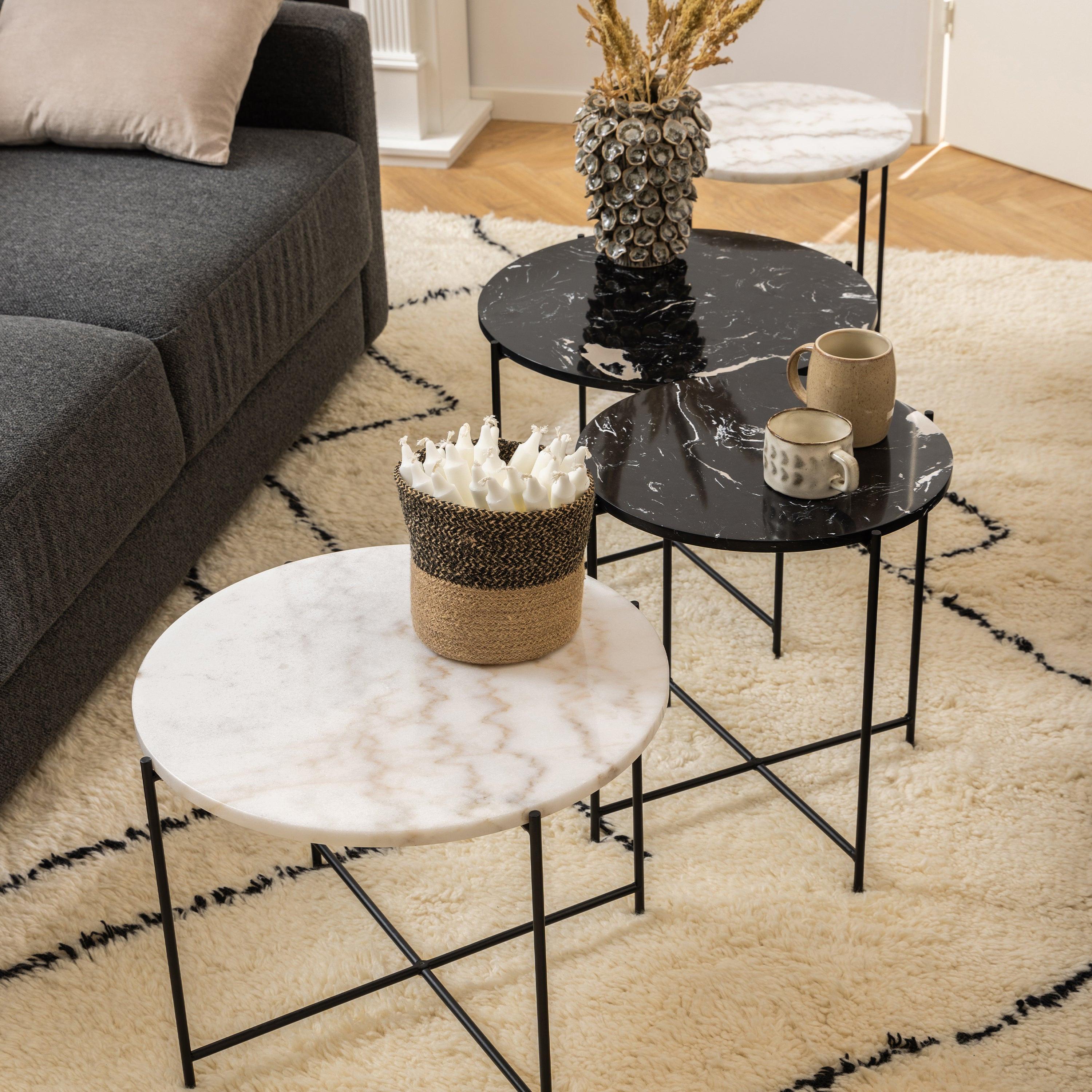 Avila Side Table with White Marble Top 52x40cm - image 4