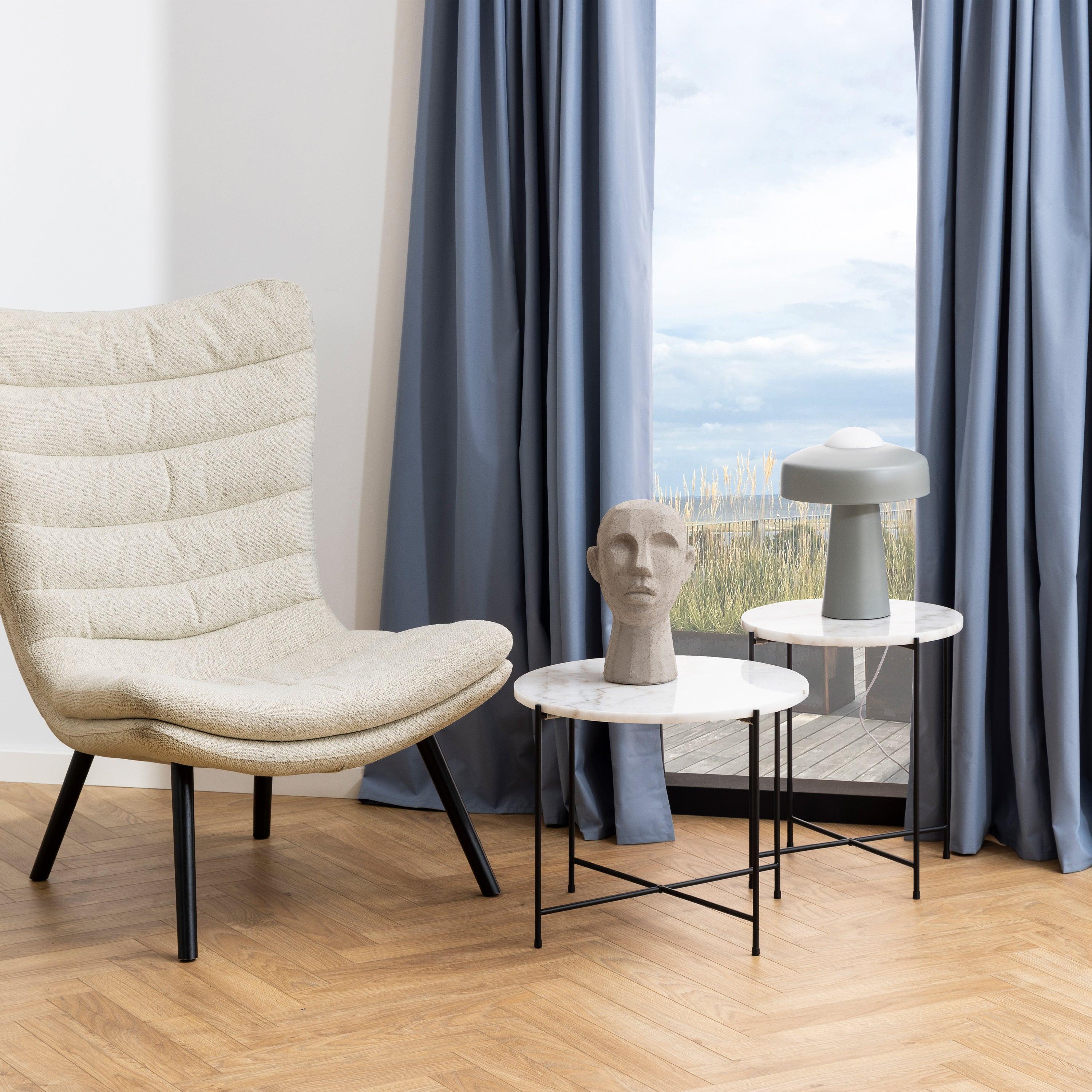 Avila Side Table with White Marble Top 52x40cm - image 5
