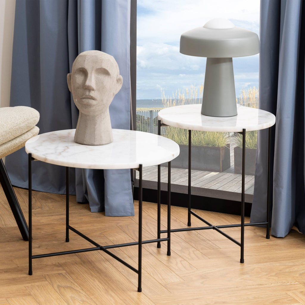 Avila Side Table with White Marble Top 52x40cm - image 6