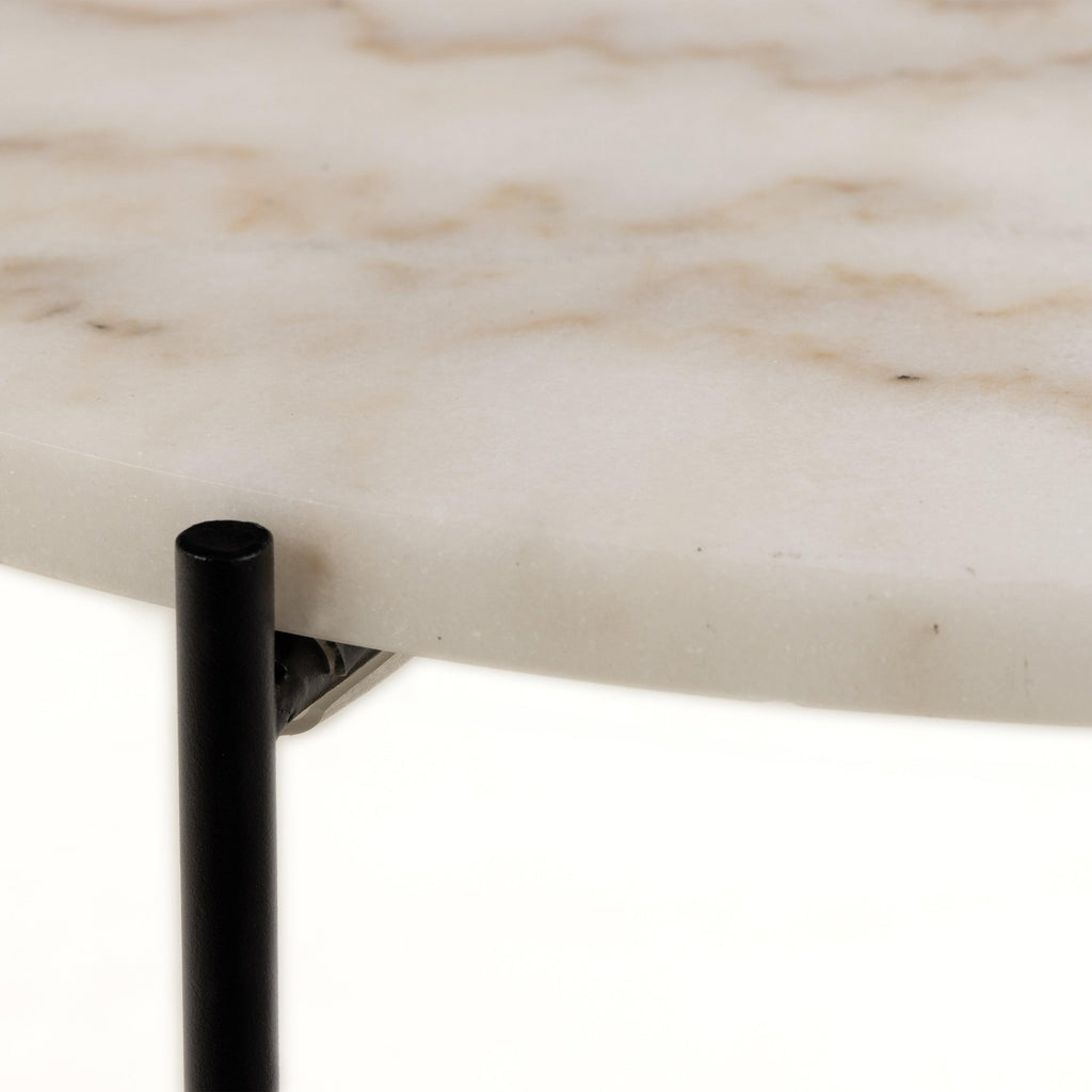 Avila Side Table with White Marble Top 52x40cm - image 7