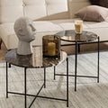 Avila Side Table with Brown Marble Top 52x40cm - image 4