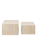 Dice Square Coffee Table Set in Light Travertine Effect - image 2