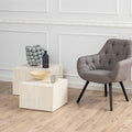 Dice Square Coffee Table Set in Light Travertine Effect - image 3