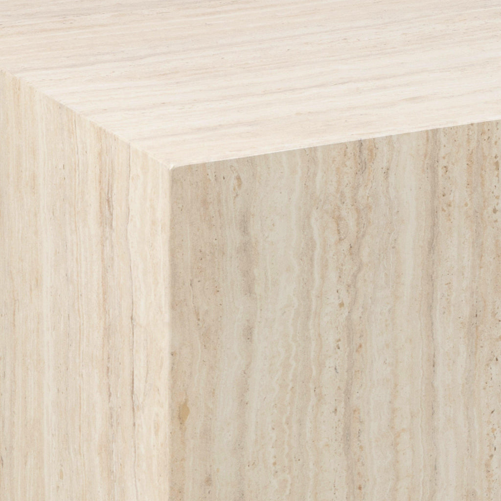 Dice Square Coffee Table Set in Light Travertine Effect - image 7