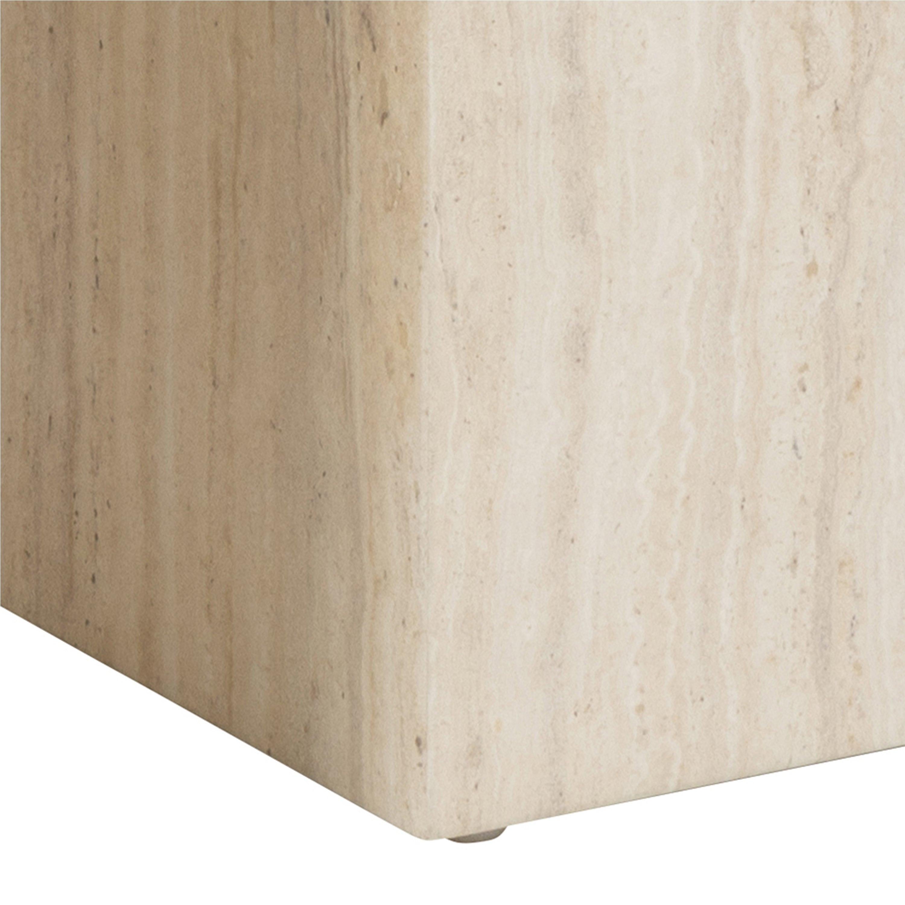 Dice Square Coffee Table Set in Light Travertine Effect - image 8