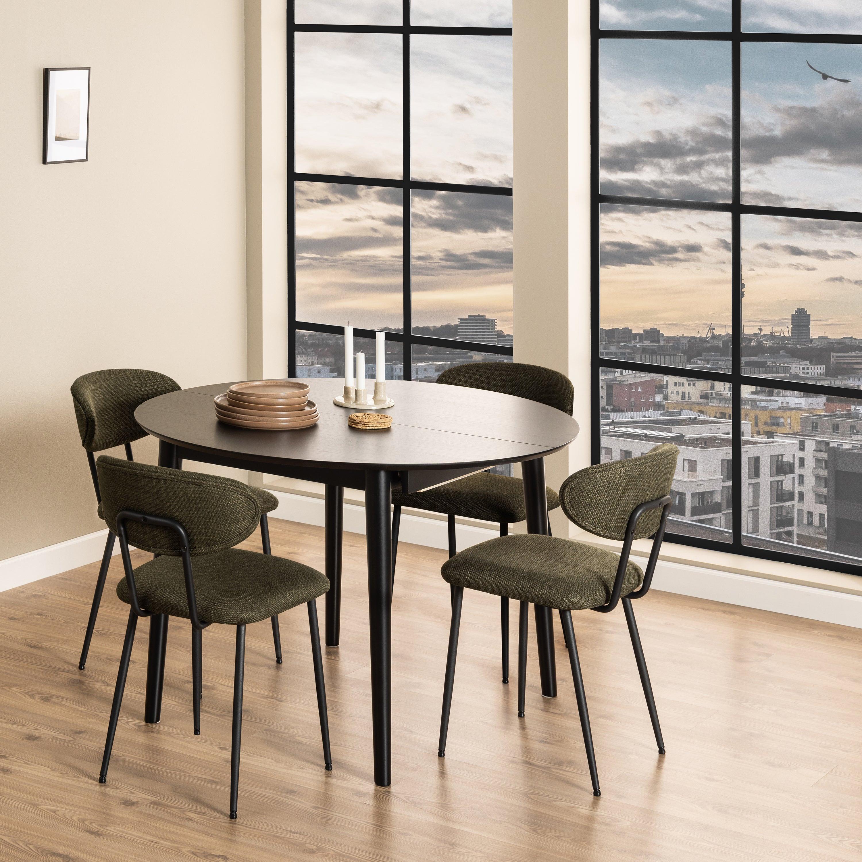 Montreux Round Extending Dining Table in Black 115-154 cm - image 5