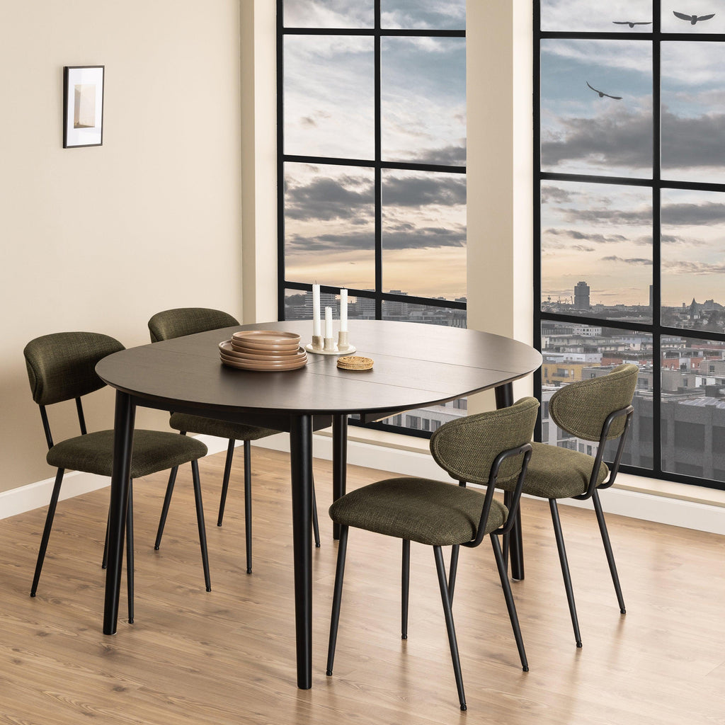 Montreux Round Extending Dining Table in Black 115-154 cm - image 6