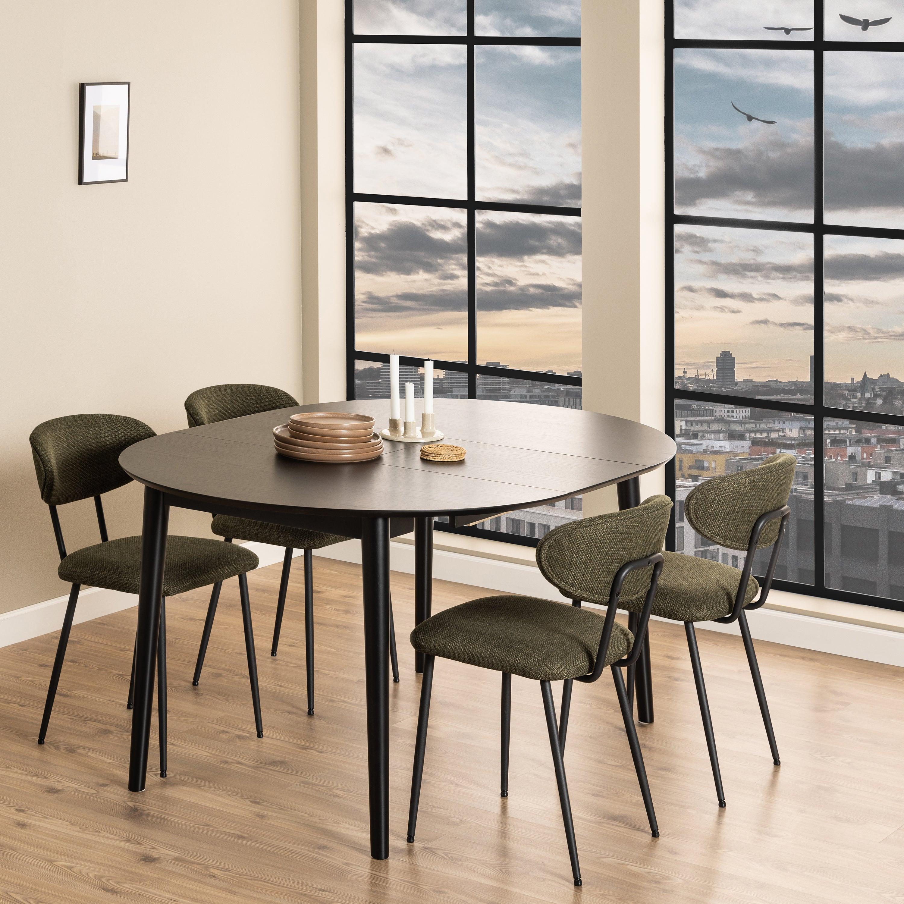 Montreux Round Extending Dining Table in Black 115-154 cm - image 6