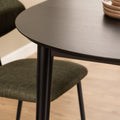 Montreux Round Extending Dining Table in Black 115-154cm includes 6 Cassandra Dining Chairs with Armrest in Black - image 5