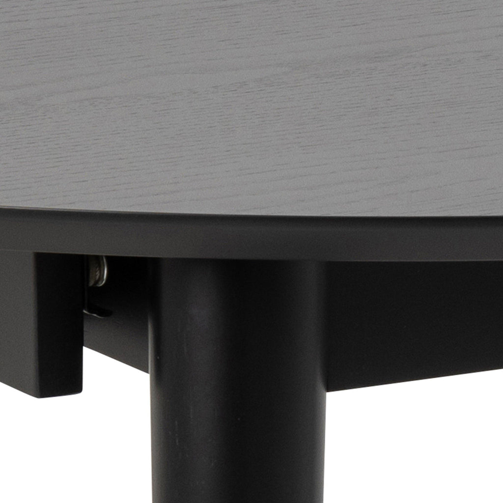 Montreux Round Extending Dining Table in Black 115-154cm includes 6 Cassandra Dining Chairs with Armrest in Black - image 6