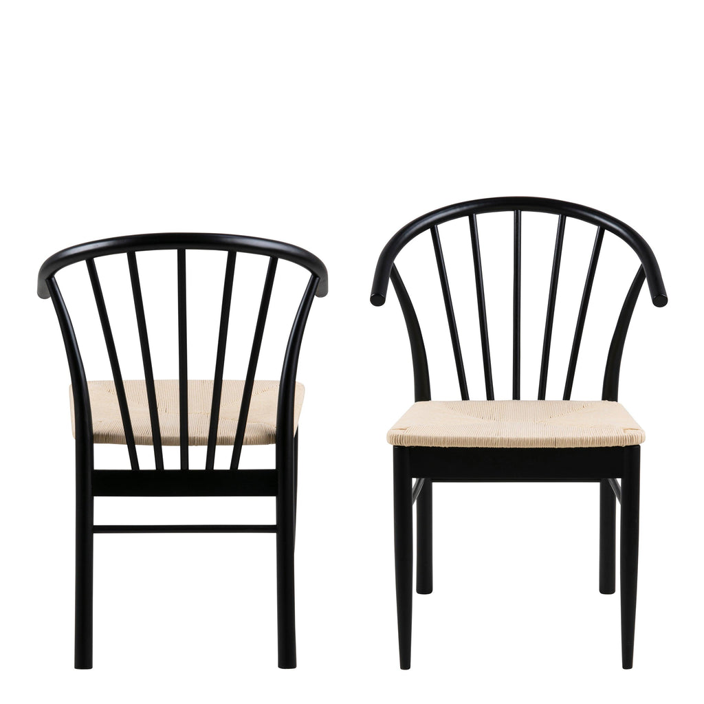 Montreux Round Extending Dining Table in Black 115-154cm includes 6 Cassandra Dining Chairs with Armrest in Black - image 9