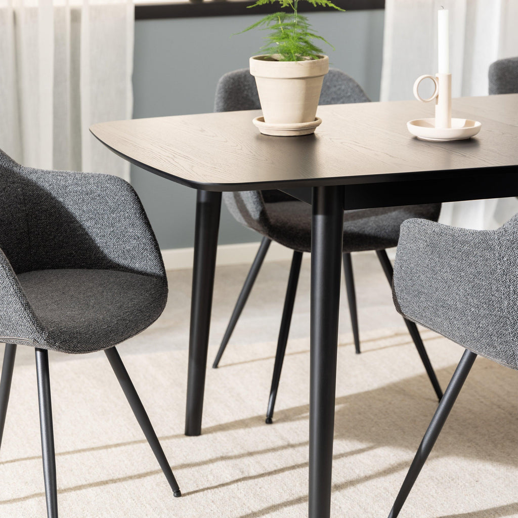 Montreux Rectangular Extending Dining Table in Black 180-219 cm - image 7