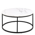 Spiro Coffee Table with White Marble Melamine Top & Black Legs - image 2