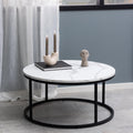 Spiro Coffee Table with White Marble Melamine Top & Black Legs - image 3