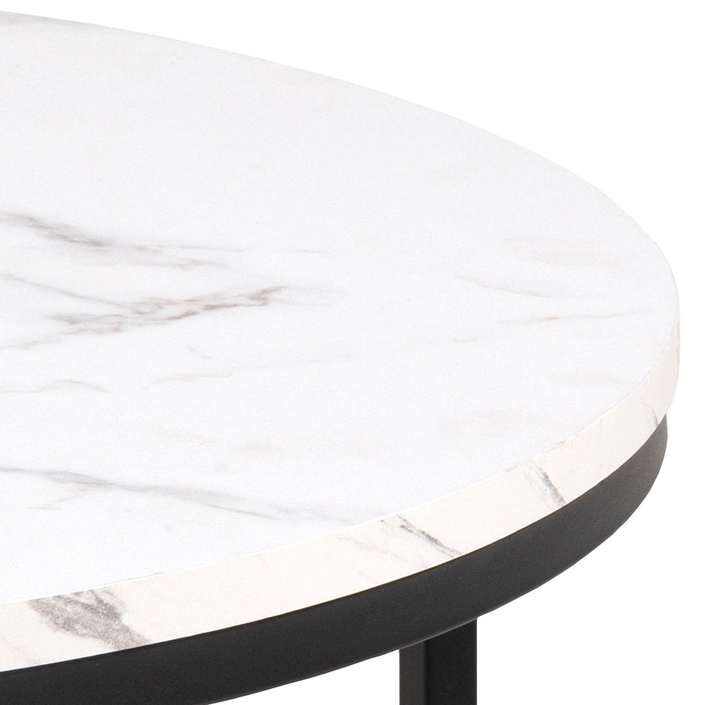 Spiro Coffee Table with White Marble Melamine Top & Black Legs - image 4