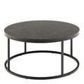 Spiro Coffee Table with Black Marble Melamine Top & Black Legs