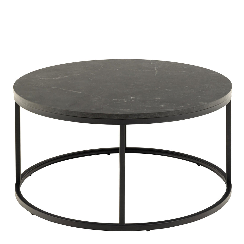 Spiro Coffee Table with Black Marble Melamine Top & Black Legs - image 2