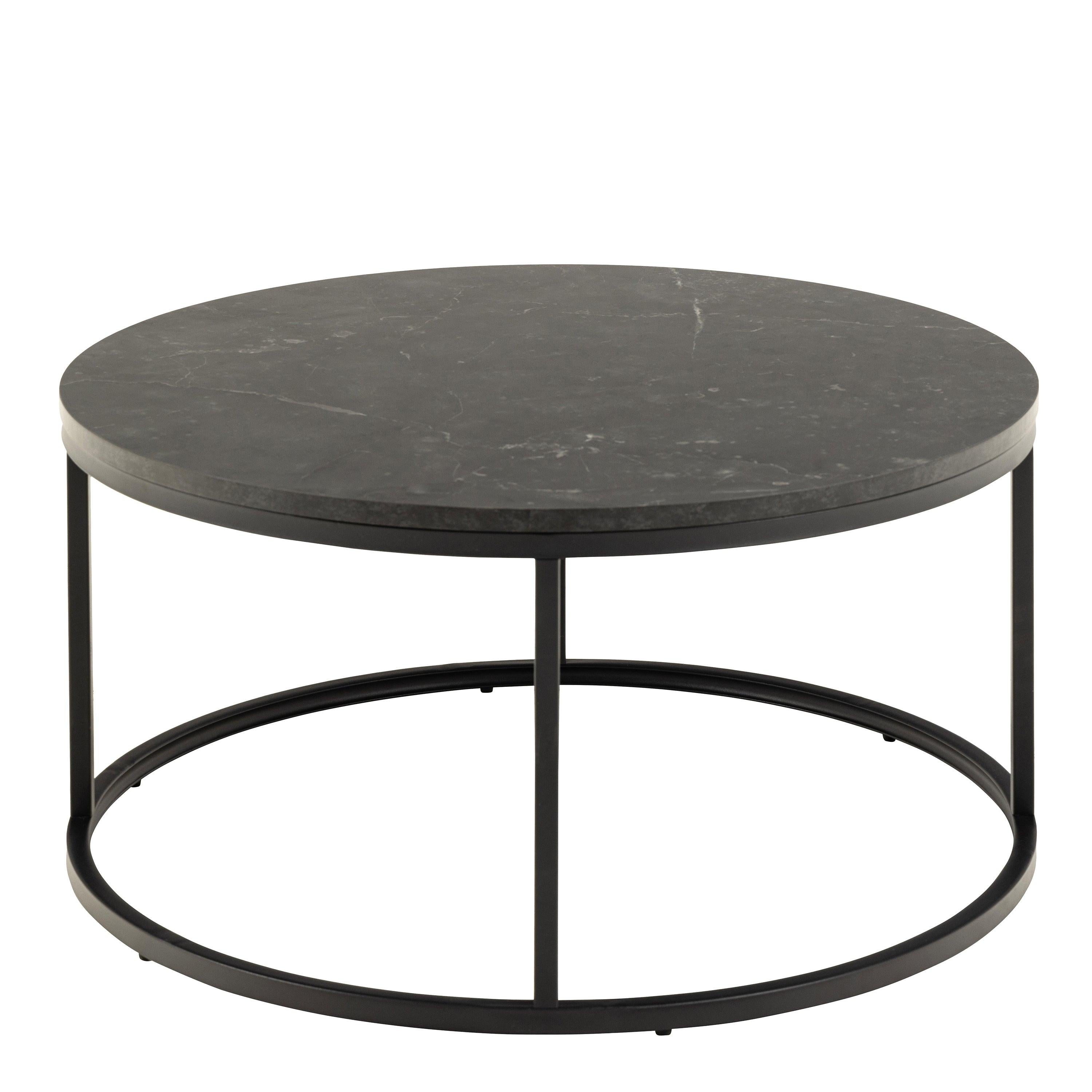 Spiro Coffee Table with Black Marble Melamine Top & Black Legs - image 2