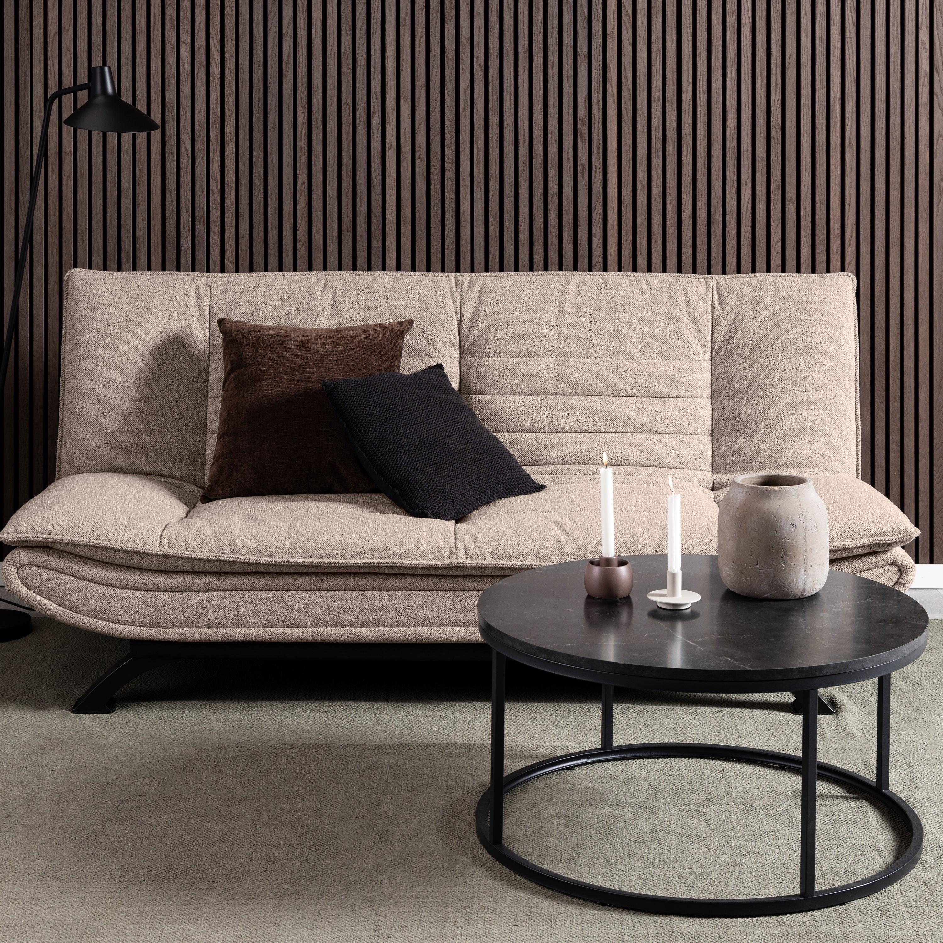 Spiro Coffee Table with Black Marble Melamine Top & Black Legs - image 3