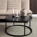 Spiro Coffee Table with Black Marble Melamine Top & Black Legs - image 4