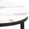 Spiro Coffee Table Set with White Marble Melamine Top & Black Legs - image 5