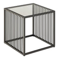 Strington Side Table in Black with Glass Top