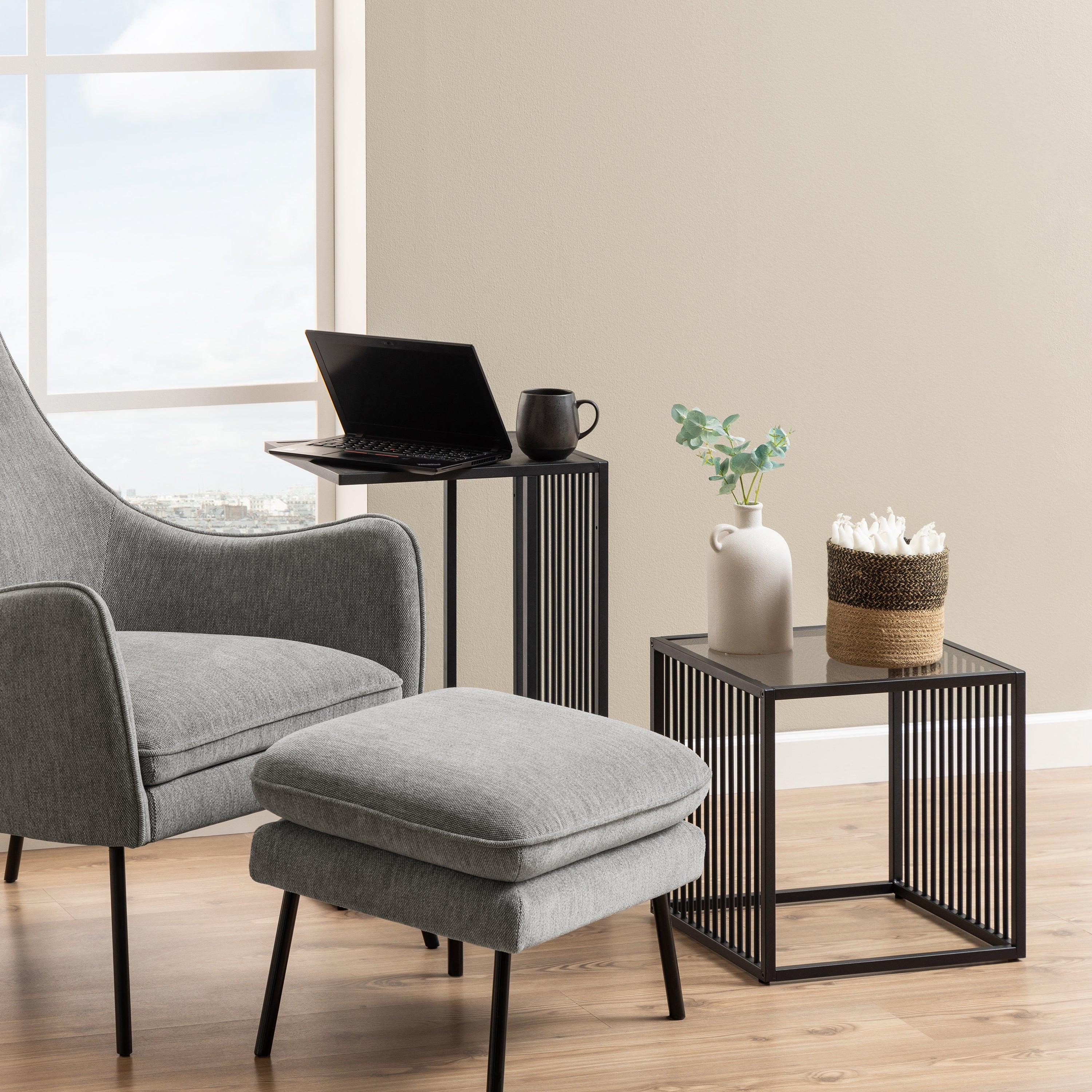 Strington Side Table in Black with Glass Top - image 3