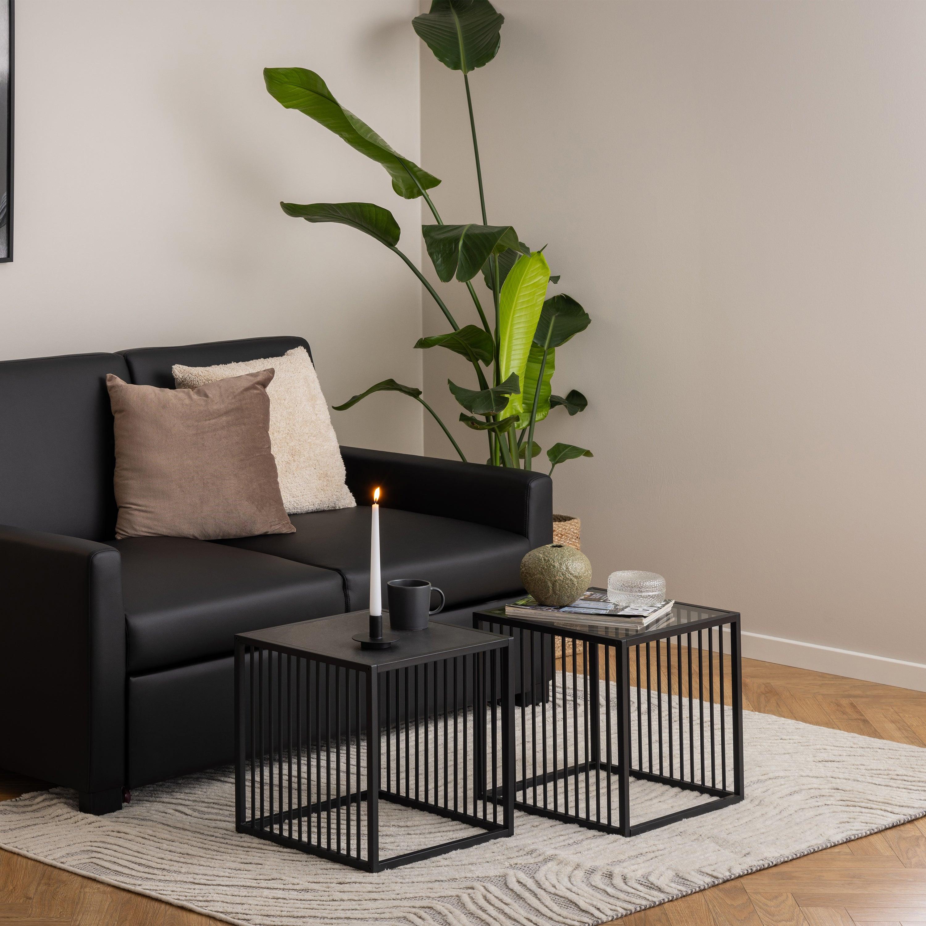 Strington Side Table in Black with Glass Top - image 4