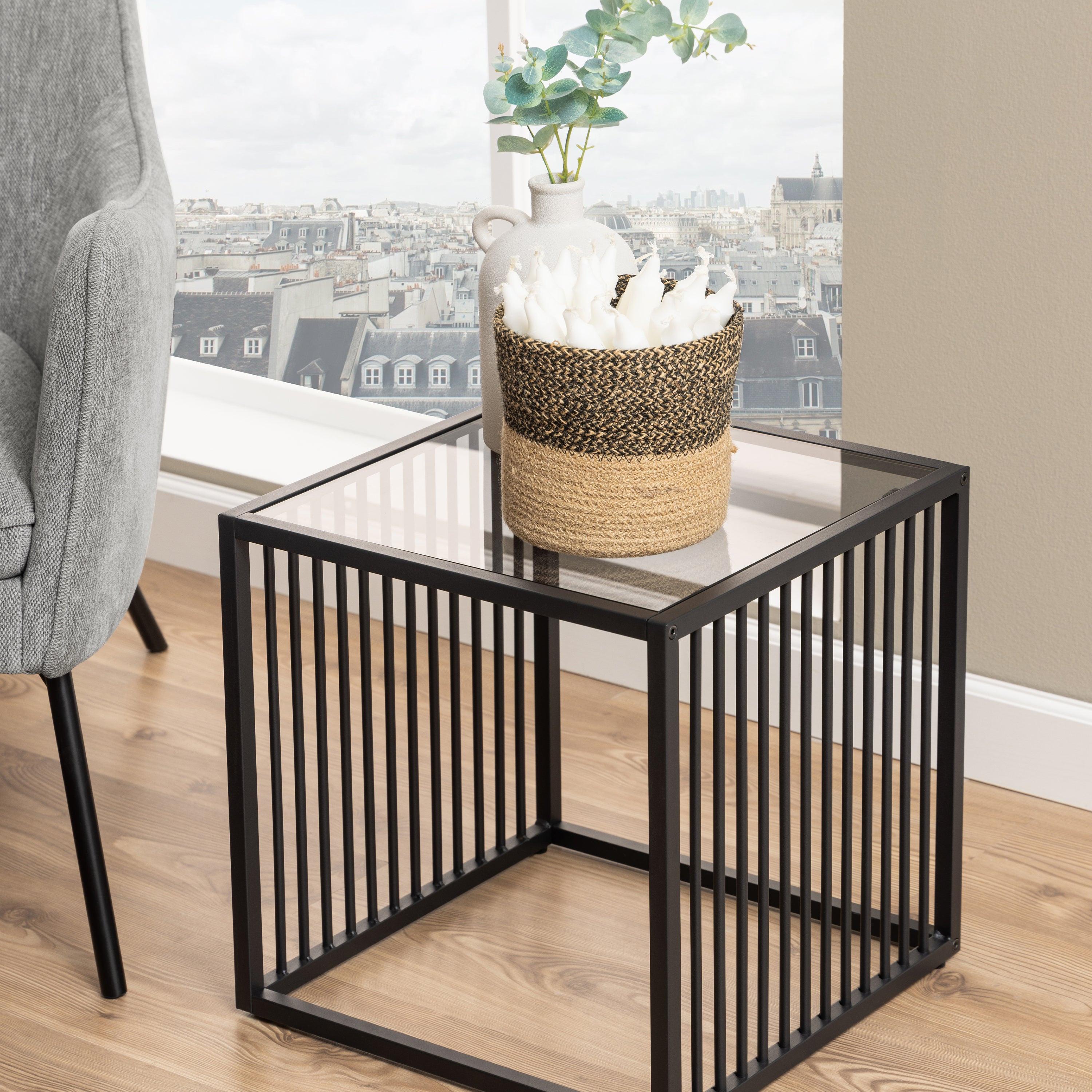 Strington Side Table in Black with Glass Top - image 5