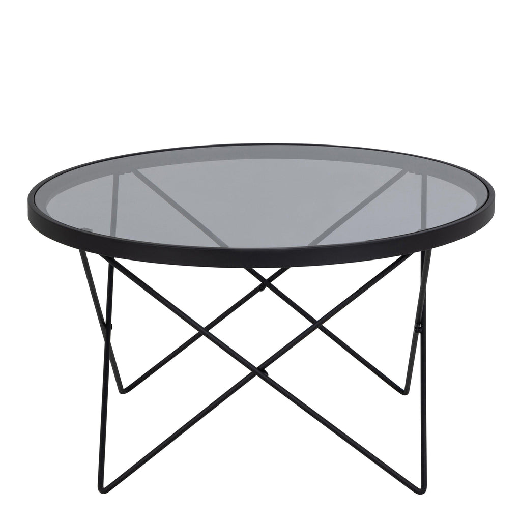 Cuxton Black Coffee Table with Smoked Glass Top - image 2