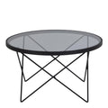 Cuxton Black Coffee Table with Smoked Glass Top - image 2