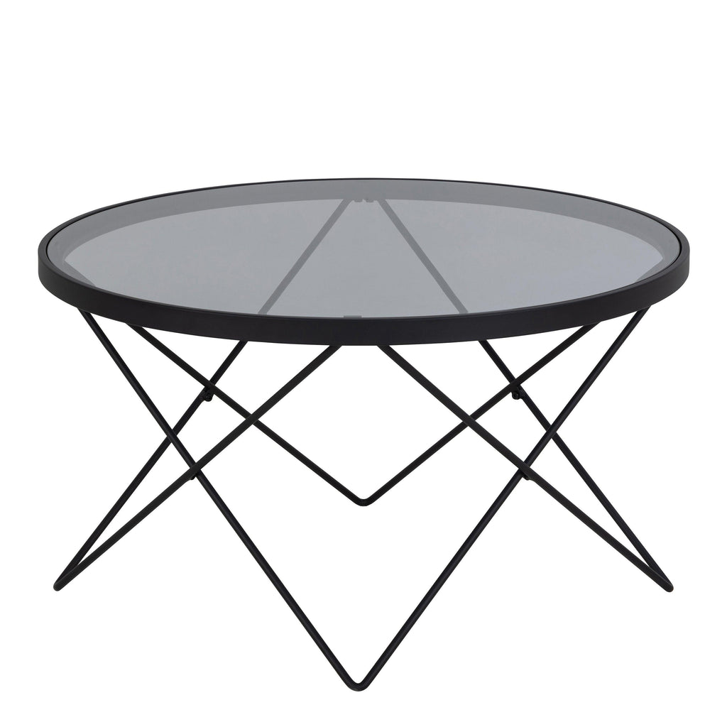 Cuxton Black Coffee Table with Smoked Glass Top - image 3