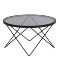 Cuxton Black Coffee Table with Smoked Glass Top - image 3