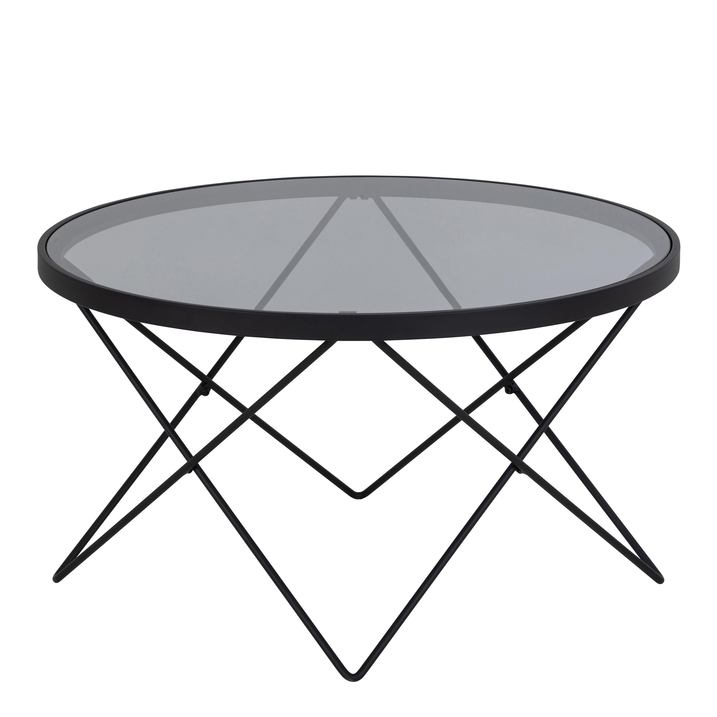 Cuxton Black Coffee Table with Smoked Glass Top - image 3