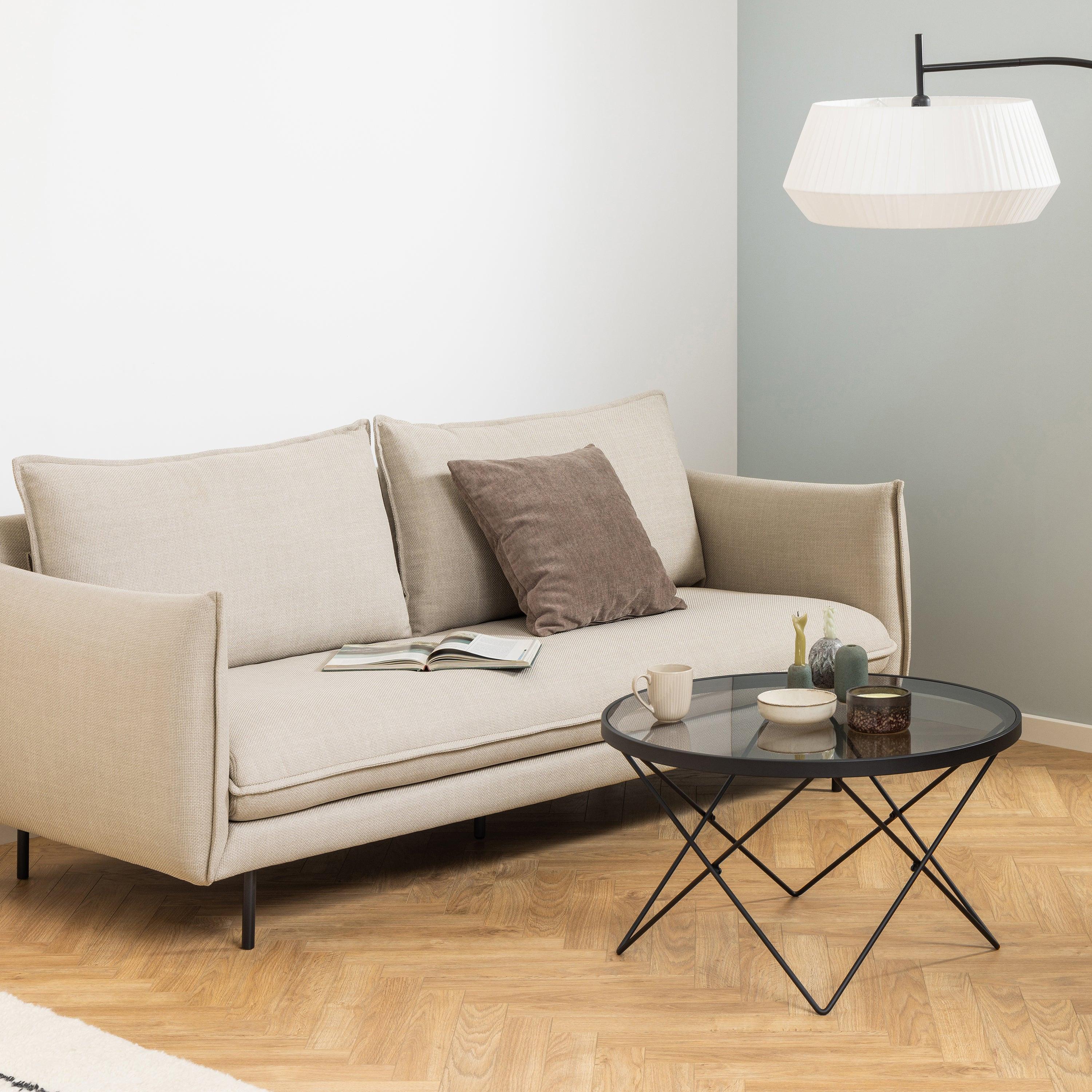 Cuxton Black Coffee Table with Smoked Glass Top - image 4