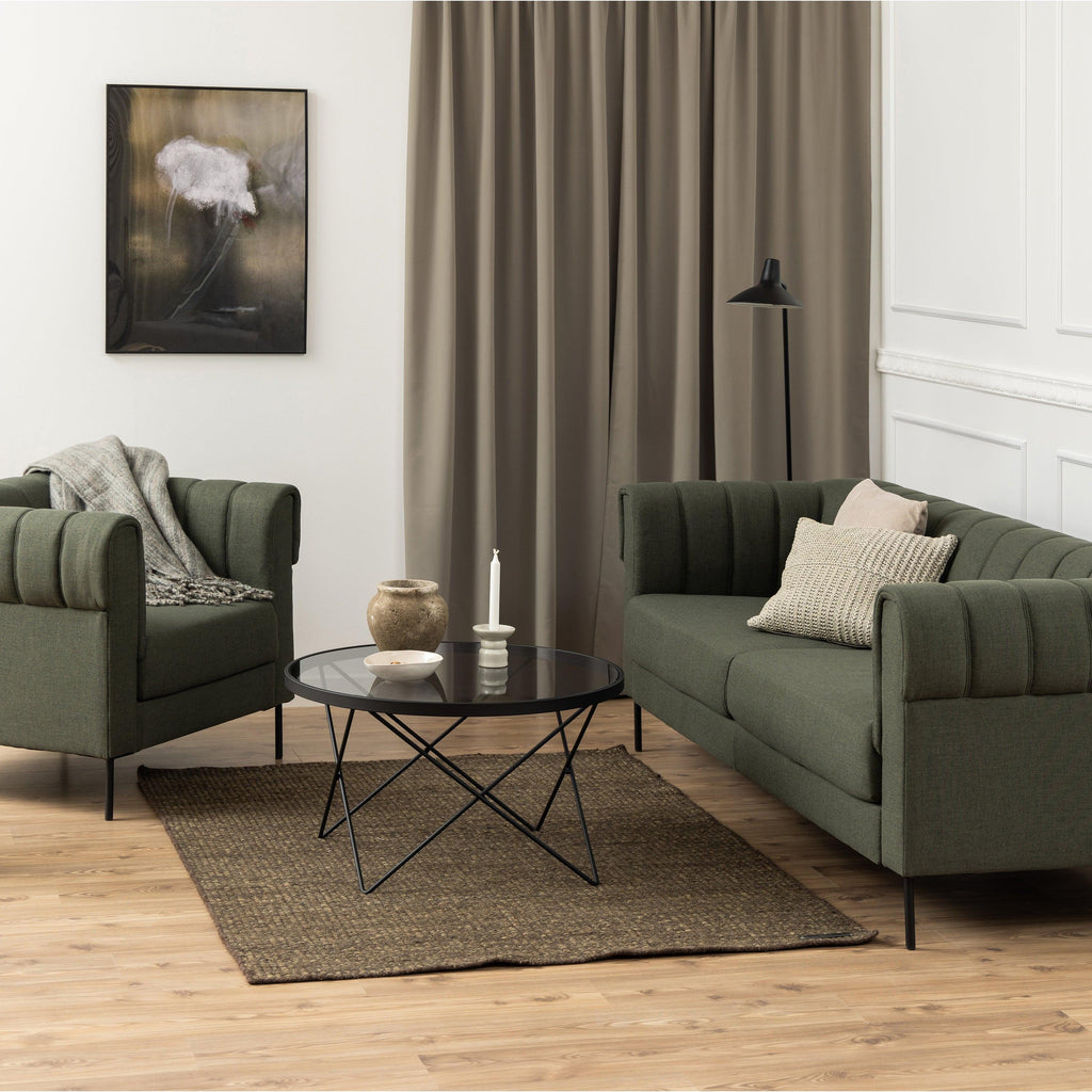 Cuxton Black Coffee Table with Smoked Glass Top - image 5