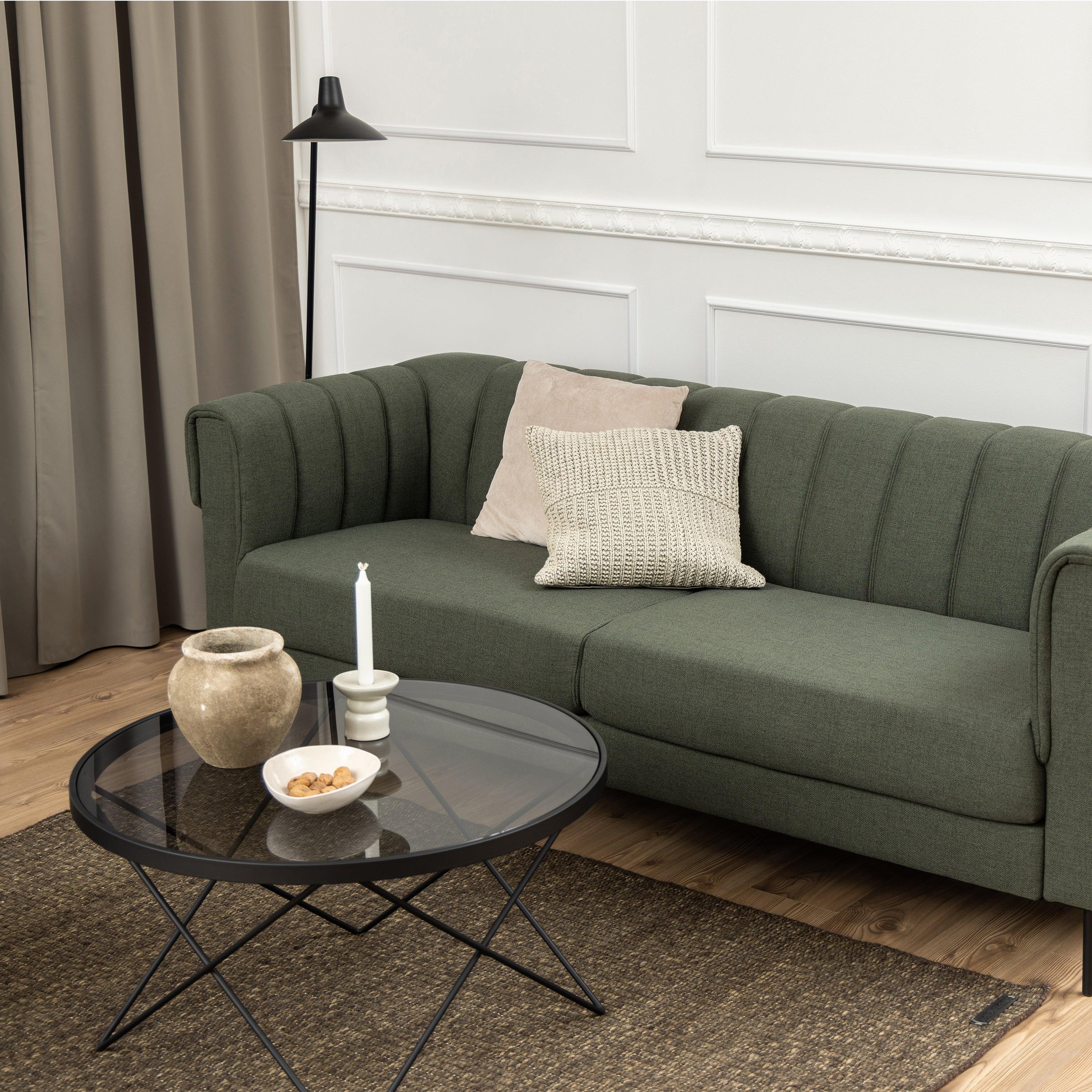 Cuxton Black Coffee Table with Smoked Glass Top - image 6