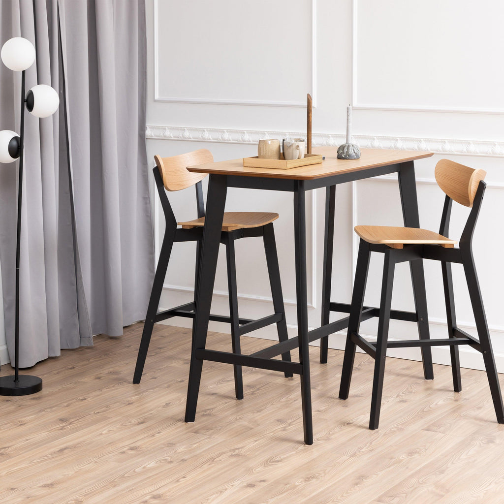 Roxby Bar Table in Oak & Black - image 3