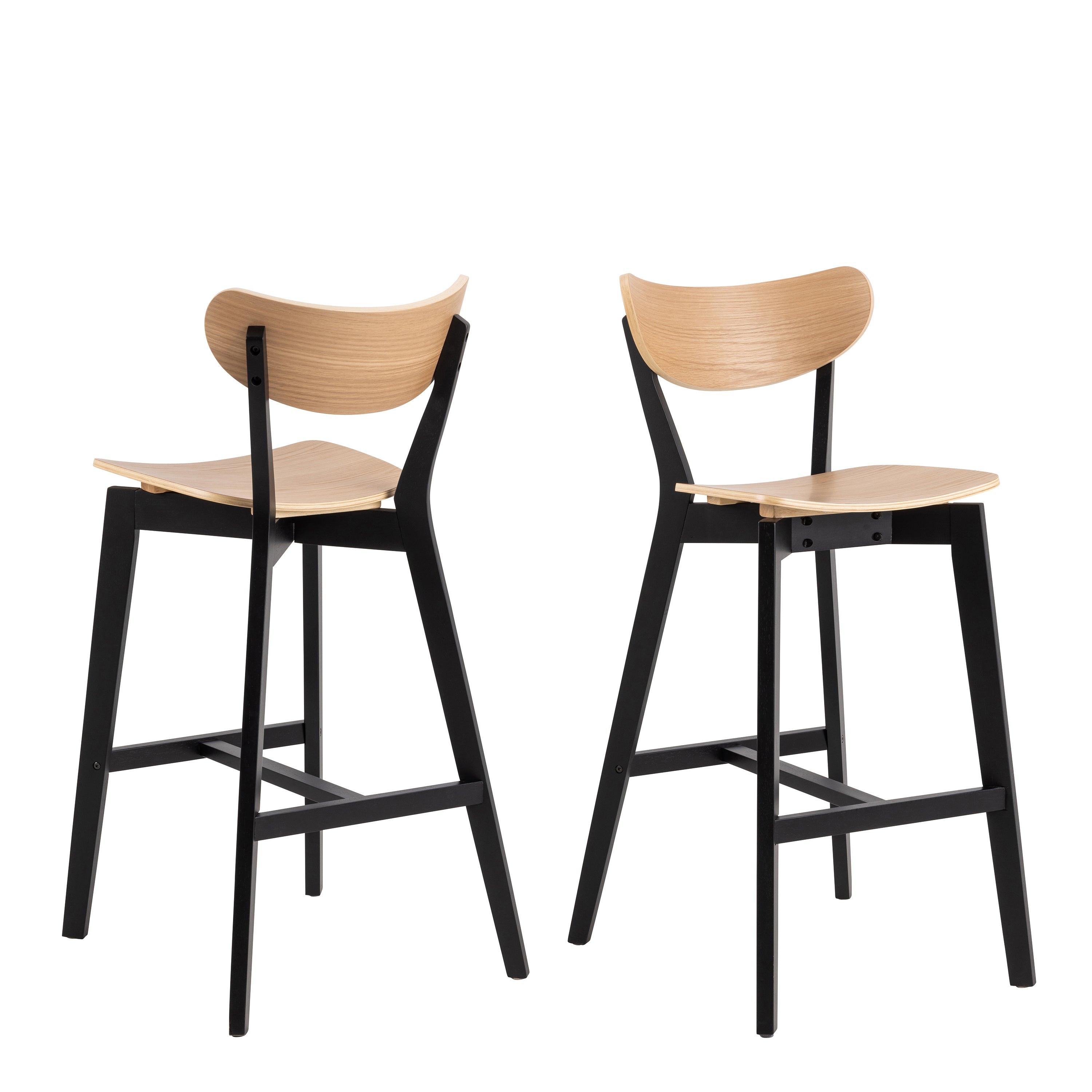 Roxby Bar Table Included 4 Roxby Bar Stool, Black and Oak - image 5