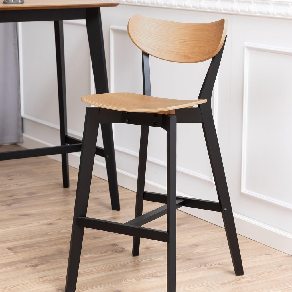 Roxby Bar Table Included 4 Roxby Bar Stool, Black and Oak - image 7
