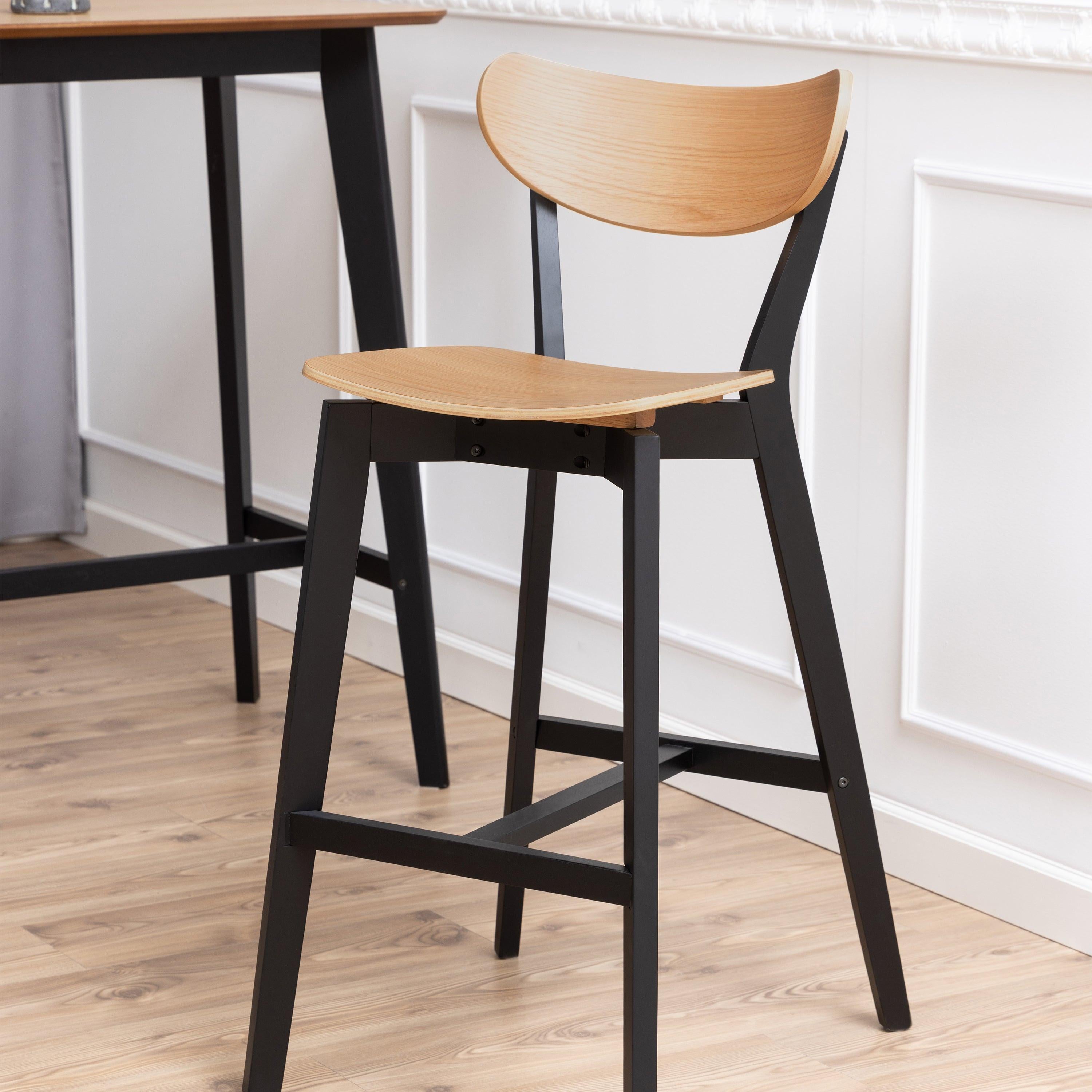 Roxby Bar Table Included 4 Roxby Bar Stool, Black and Oak - image 7