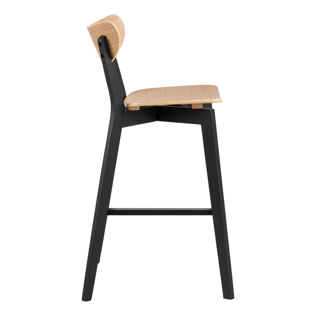 Roxby Bar Stool, Black and Oak Set of 2 - image 3