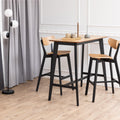 Roxby Bar Stool, Black and Oak Set of 2 - image 4