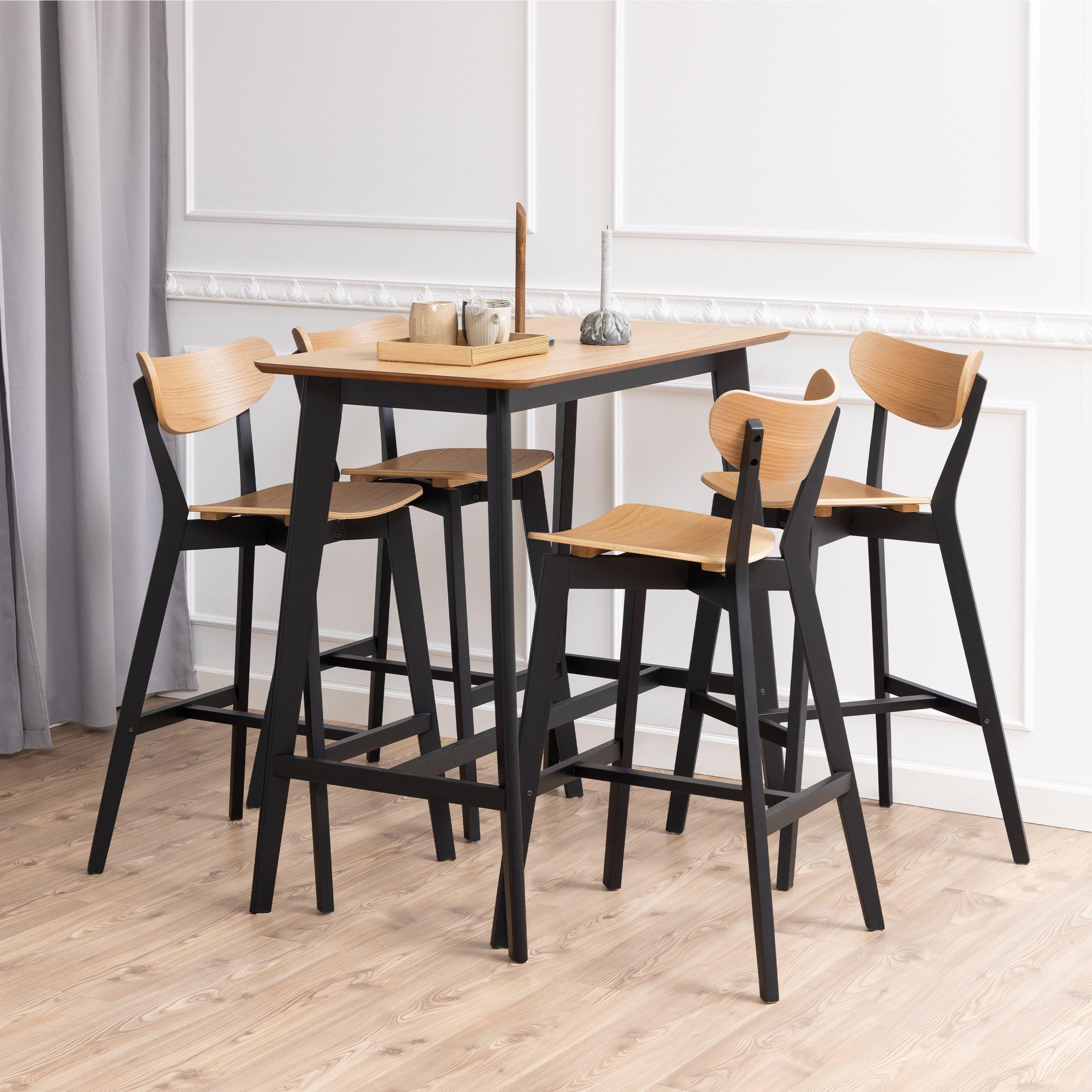 Roxby Bar Stool, Black and Oak Set of 2 - image 5