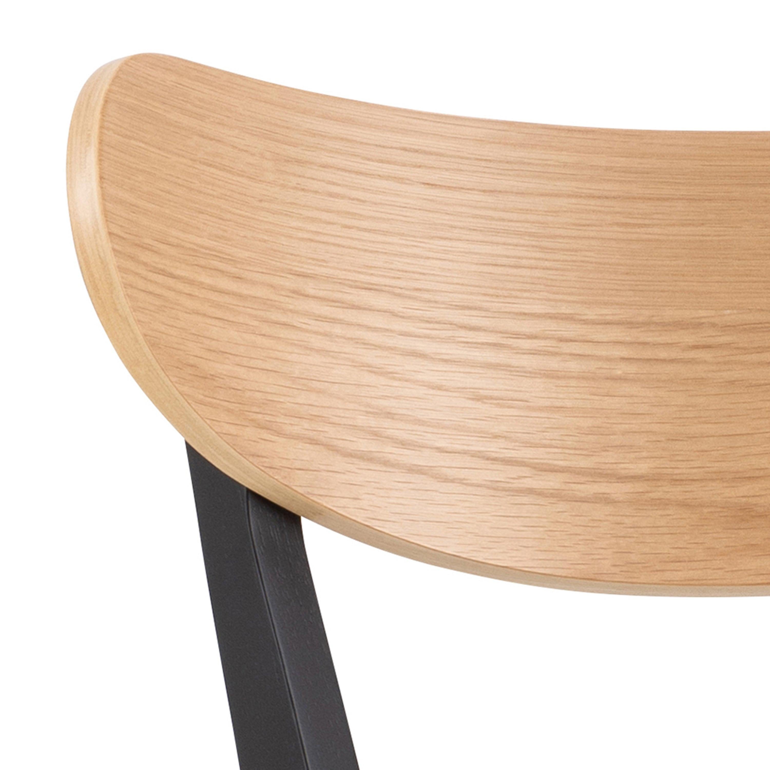 Roxby Bar Stool, Black and Oak Set of 2 - image 7